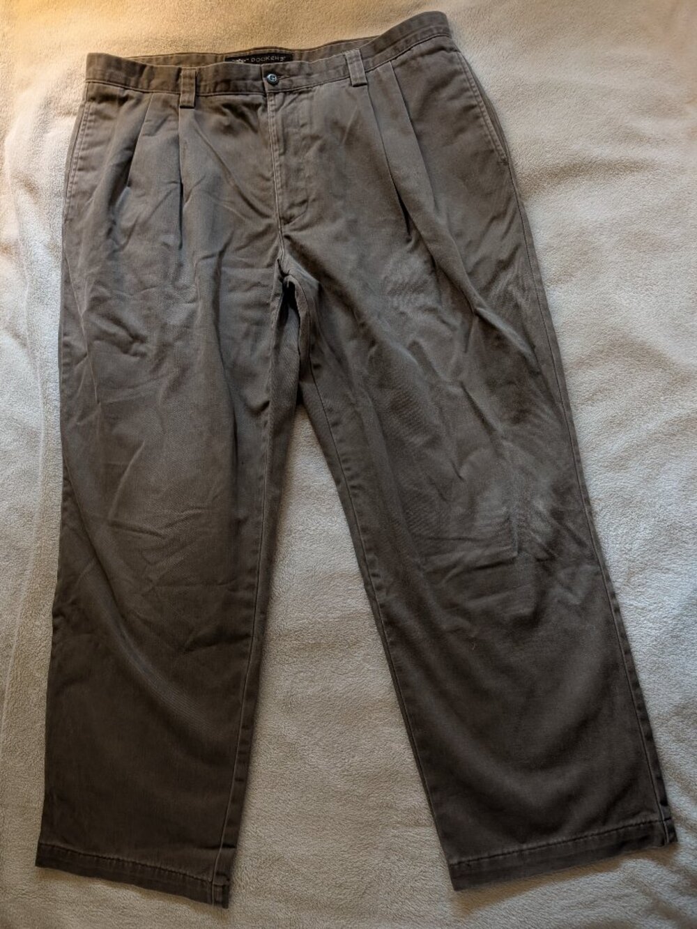 MENS DOCKERS PANTS W40 L30 Gray Long Wide Leg Long Work Gray W 40 L 30